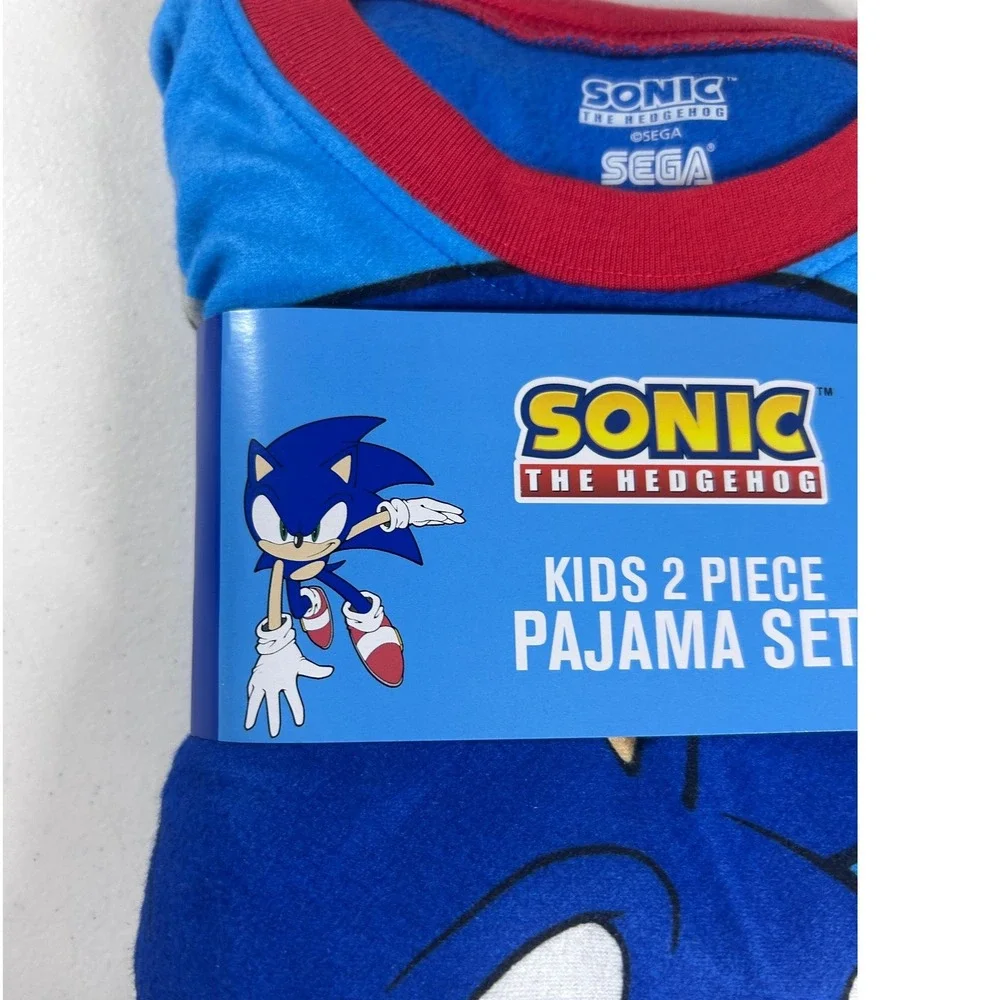 Sonic The Hedgehog Kids 2‎ Piece Pajama Set Size Small Blue Flame Resistant NEW